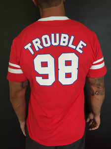 Red V-Neck Trouble T-Shirt