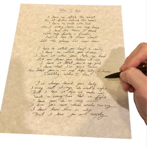 Who I AM - Handwritten Lyrics - Shipped by 12-10-23